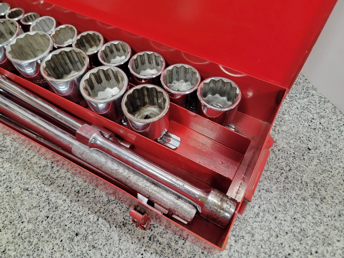 Wright Tool 3 4 In. Dr 19 Pcs. 12 Pt Std Socket Set a x
