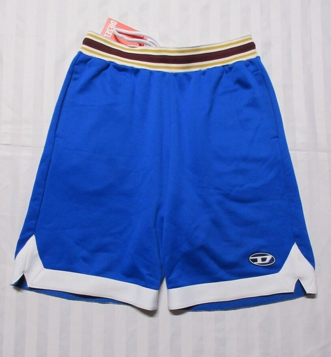 DIESEL Men's P-BOWLY Royal Blue Tech Knit Sweat Shorts