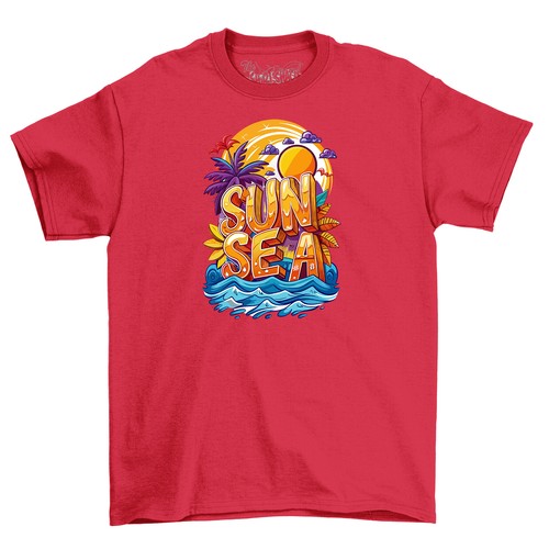 T-Shirt "Summer_47": Sonne, Meer und Palmen - lustige Summer Vibes! Unisex Cotto - Bild 4 von 46