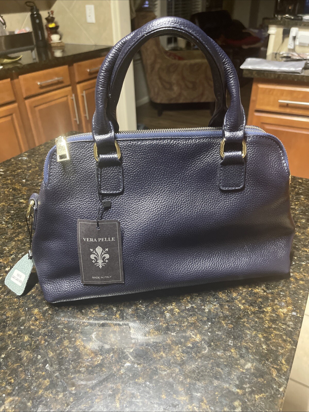 ITALIAN   LEATHER BAG HANDBAG SATCHEL by Vera Pelle- MADE IN ITALY
