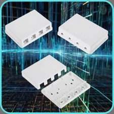 4 Port Keystone Jack Surface Mount Box, White, Surface Mount Box for Networking