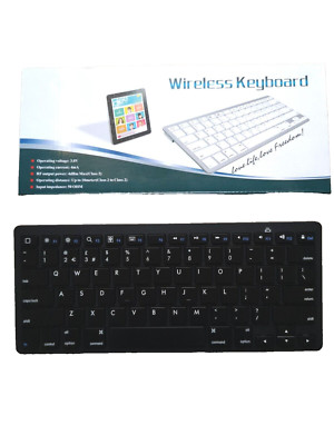 Kabellose Bluetooth Tastatur für Tablet und Handy US schwarz bis 10 Meter