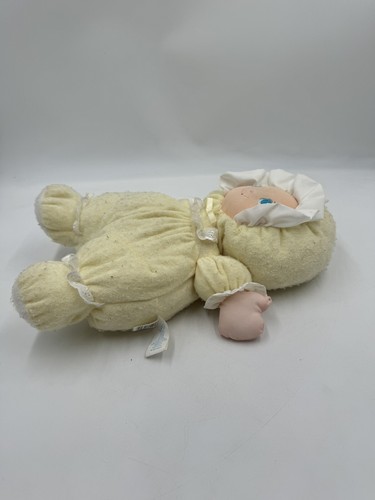 Little Darlins Yellow Baby Doll Plush Vintage 1994 Puffy Floppy Terry Cloth 14in - Picture 5 of 10