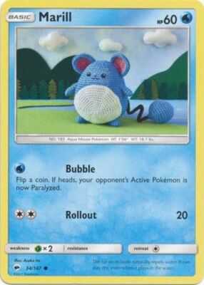 Pokemon Marill - 34/147 - Common NM-Mint Burning Shadows