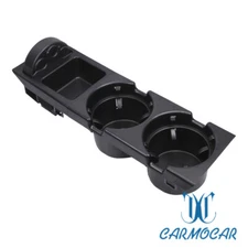 Front Black Fits For BMW E46 Center Console Drink Cup Holder & Coin Holder