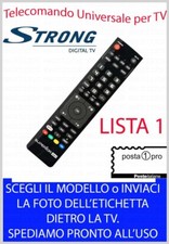 TELECOMANDO UNIVERSALE per TV DECODER SAT DIGITALE STRONG SCEGLI MODELLO LISTA 1