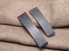 Cinturino- Spezzone 20 mm artigianale Cuoio Blu Fibbia 16 mm Made In Italy