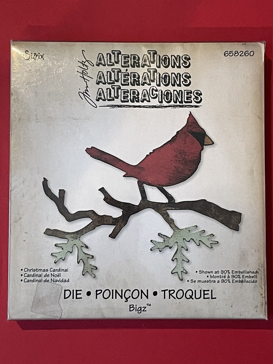 アルバム・スクラップ Sizzix Bigz Die Christmas Cardinal Sizzix Tim Holtz Bigz Die - Christmas Cardinal Die - Very Rare w