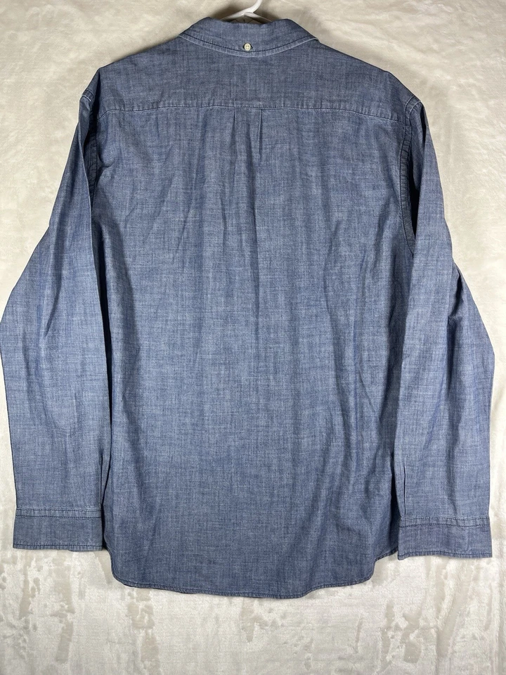 Camisa azul informal The Black Dog para hombre manga larga abotonada al aire libre Foto 2 de 4