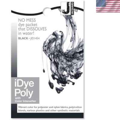 Easy iDye Black Dye: Ideal for 2-3 lbs. of Synthetic Fabric - No Mess Required