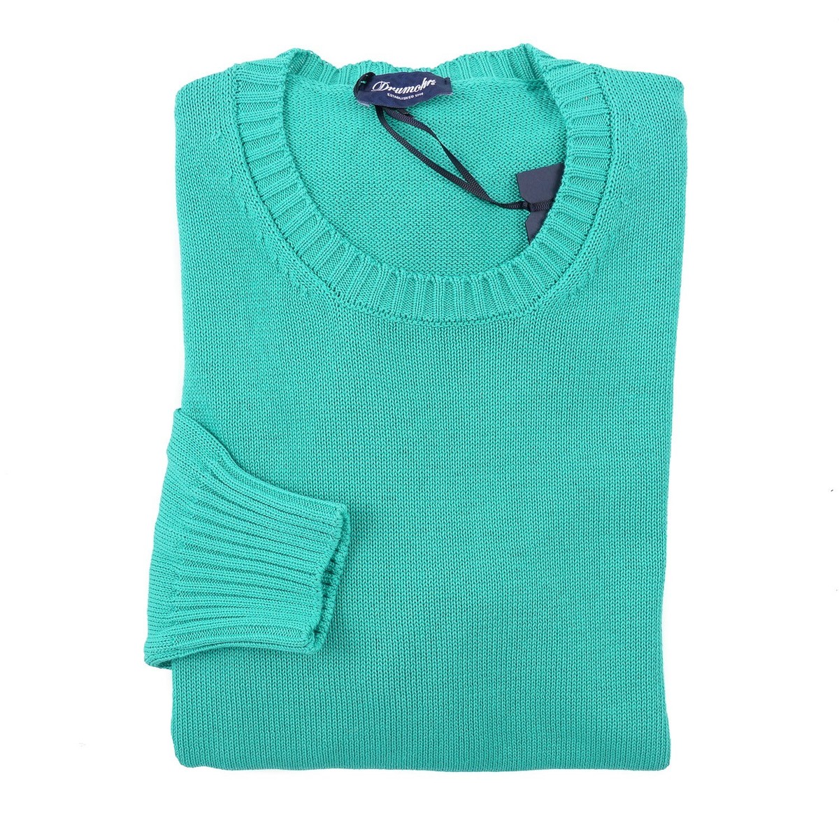 Drumohr Aqua Green Knit Extrafine Cotton Sweater M (Eu 50) NWT | eBay