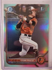 2022 Bowman Chrome Cesar Prieto Prospect Aqua Pink Vapor Refractor /125 ...
