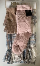 NINE WEST Cozy Scarf Gloves & Socks Set NWT Winter Essentials Gift Set