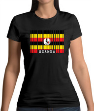 Uganda Barcode Flag Womens T-Shirt - Kampala - Africa - Country - Flags - Travel