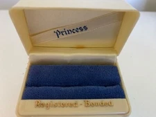 Vintage Princess 2 Ring Presentation Box Celluloid USA Jewelers 1948