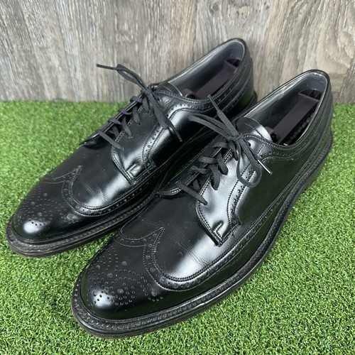 VTG ET Wright Arch Preserver Wingtip Derby Dress Shoes Men 11.5 AA Black Leather