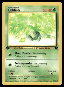 Oddish 63/82 1st Edition Team Rocket Pokemon Card