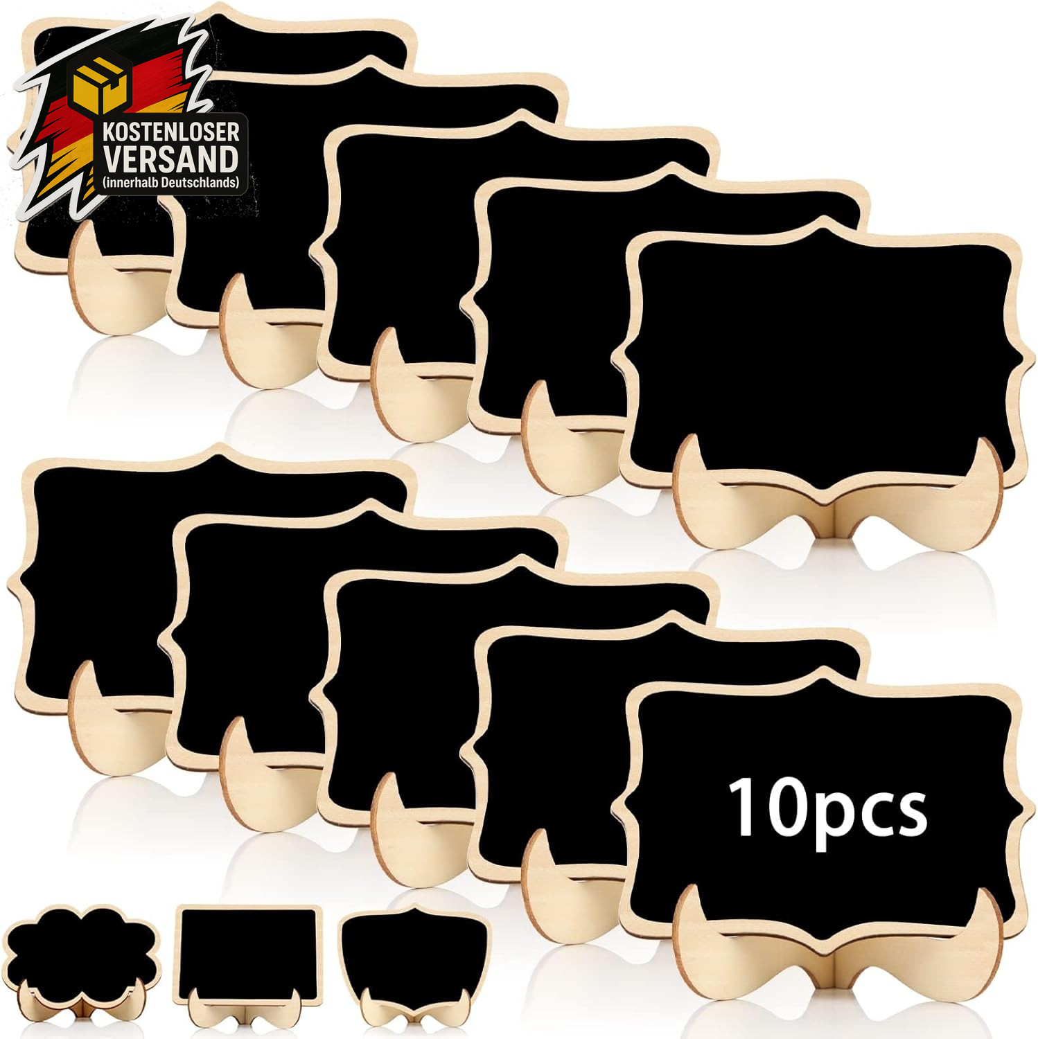 Mini Kreidetafel Set mit Ständer - Beschriften Platzkarten Buffet Hochzeit