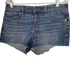 Old Navy Boyfriend Raw Edge Denim Blue Jean Shorts Size 8