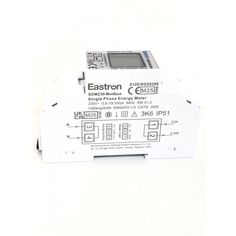 Eastron SDM230 Modbus Contatore di Energia certificato MID AC Multifunzione 100A