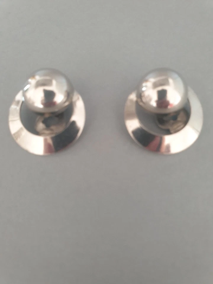 Jolie paire de boucles paire de boucles d'oreilles vintage modernistes - Photo 1/2
