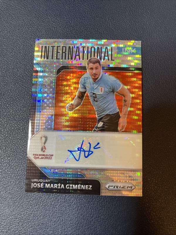 2022 Panini Prizm WC Qatar Int Ink Jose Maria Gimenez Auto Pulsar Uruguay