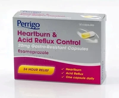 Perrigo Heartburn & Acid Reflux Control 20mg Esomeprazole 14 Capsules