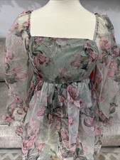 Fashion Nova NEW Chiffon Mini Floral Romantic Dainty Dress Women’s Size Small