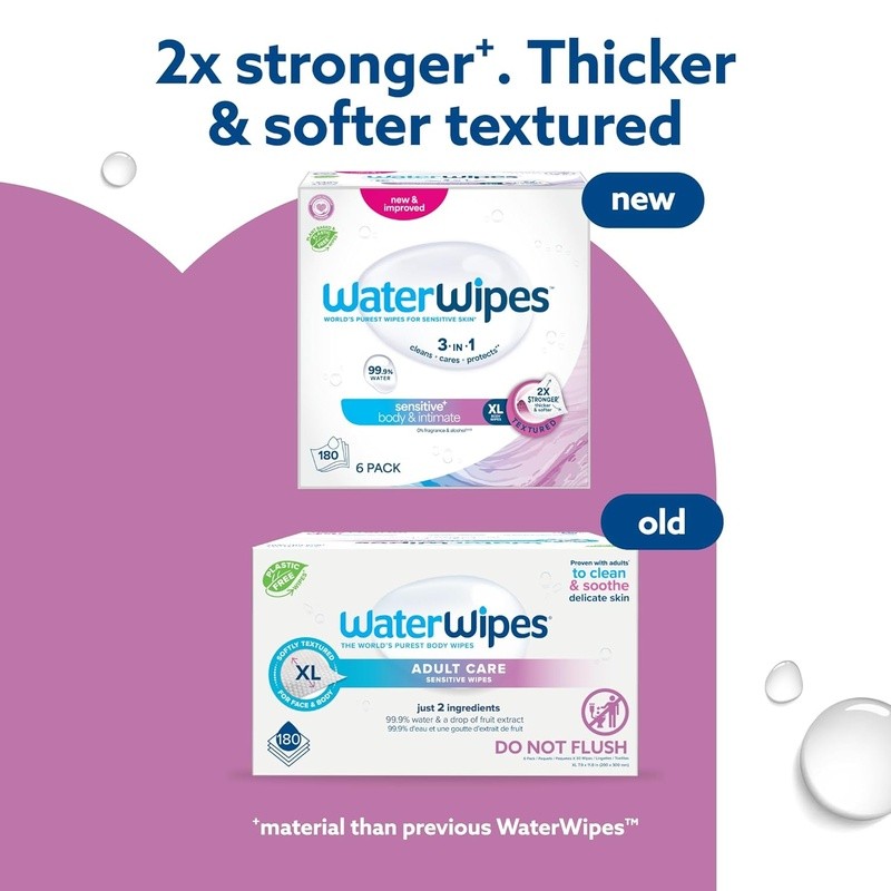 Fragrance Free Sensitive Wipes 180 Count Disposable Gentle Care Intimate Hygiene