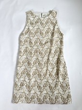 Alice And Olivia Lizzy Shift Dress Embellished Cream Off White Size 8 Sleeveless