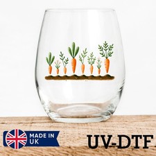 Carrots Plant 8pcs UV DTF Stickers - Glass Laptop Tumbler Cup ls674
