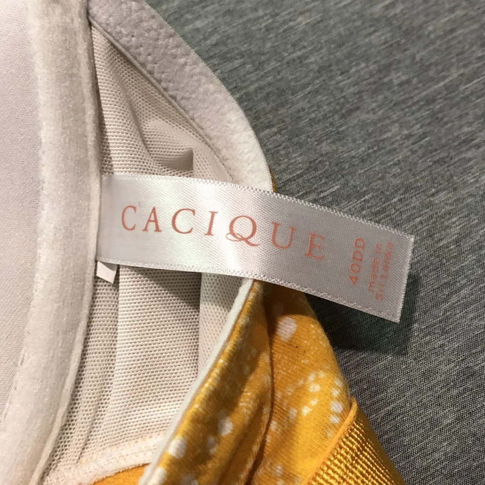 Cacique Bra Women's 40DD Racerback Floral Boho Abstract Yellow - Image 2 of 4