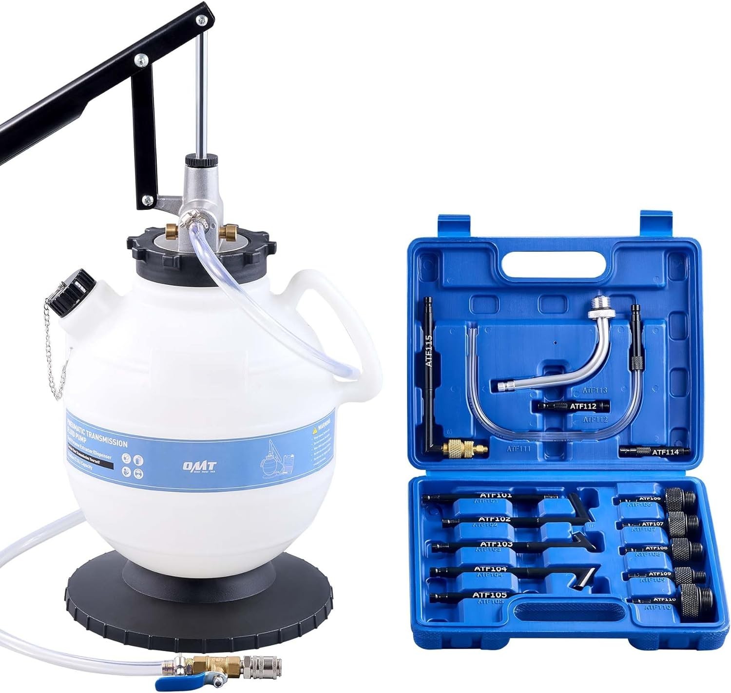 Efficient 2 Gallon Manual Transmission Fluid Hand Pump with 15 Adapters Included