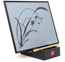 NEW The Original BUDDHA BOARD Art Set Water Painting Bamboo Brush Stand Let Go