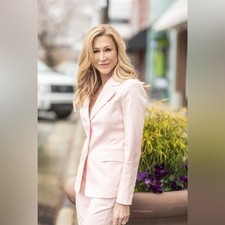 Cabi Grace Blazer 4 Carnation Pink Preppy Career Casual Stretch Cotton Excellent