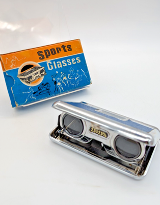 ガラスオーナメント　シガーズボックス VINTAGE CRYSTAR LENS 25X SPORTS GLASSES POCKET SIZE BINOCULARS