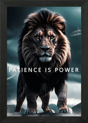 patience is power lion art Framed Wall Art Poster Canvas Print Picture