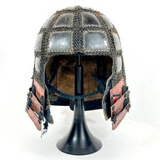 Japanese Edo Period Samurai Tatami (Folding) Kabuto Chainmail Helmet Iron/Lacque