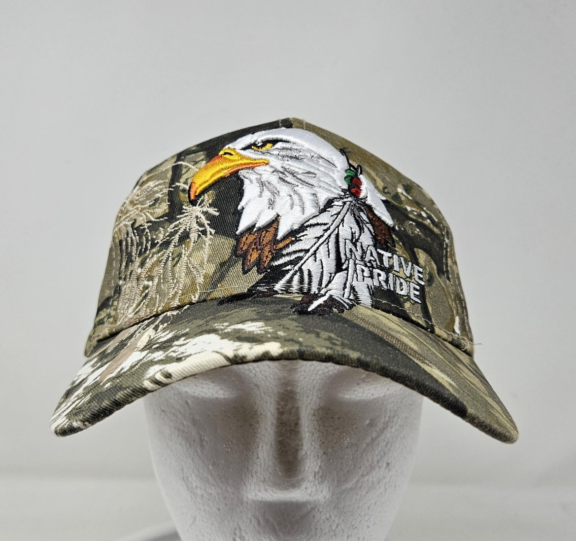 Native Pride Hat Cap Strap Back Camo Eagle Embroi… - image 1