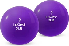 Logest Weighted Toning Exercise Balls Pair - Round Shape 3LB - Pair, Red 