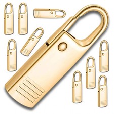 Set di 10 ciondoli in metallo dorato per cursori con cerniera