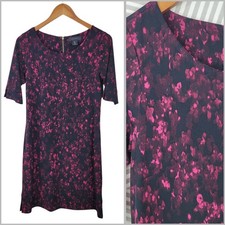 Tahari Evening Dress Size 4 Special Event Sheath Stretch Pink Black Floral Print