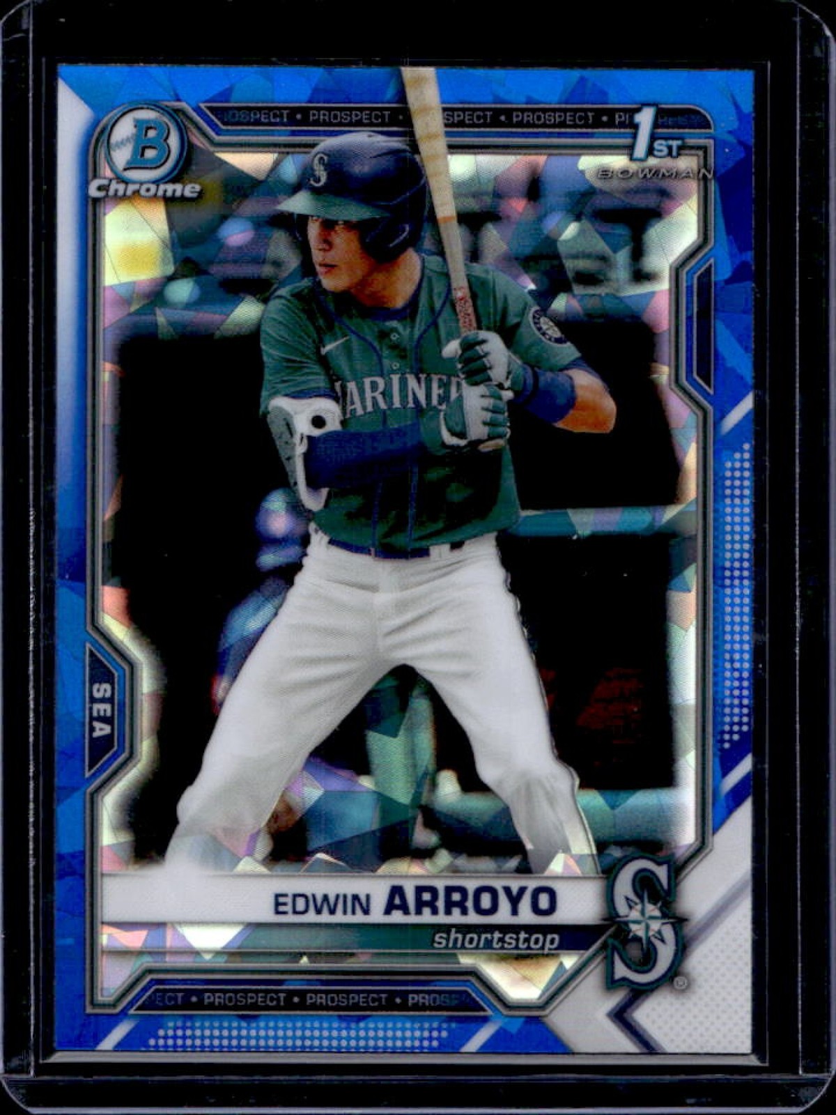 2021 Bowman Draft Sapphire Edwin Arroyo Chrome 1st Prospect #BDC-74 Mariners