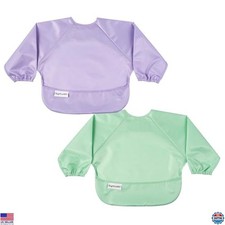 Mess Proof Baby Bibs 2pk Waterproof Long Sleeve for Toddlers 6-24 Months