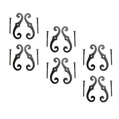 Black Shutter Dog Holders 6.5'' L S Style Solid Aluminium with Screws Pack of 6