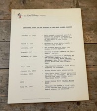 Walt Disney Productions Important Dates In History Vintage Packet 1980s