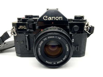 Canon A-1 + Canon 50mm f/1.8 Kit Set Analog SLR 35mm Kamera Objektiv Body
