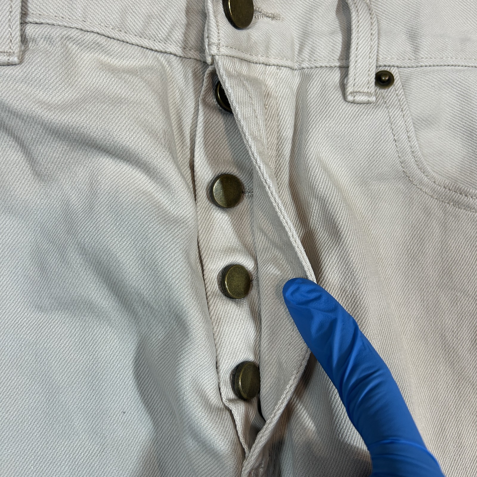 Fear of God Men's Beige Button Fly Jeans Size 31 Straight Fit Cotton Denim thumbnail 3