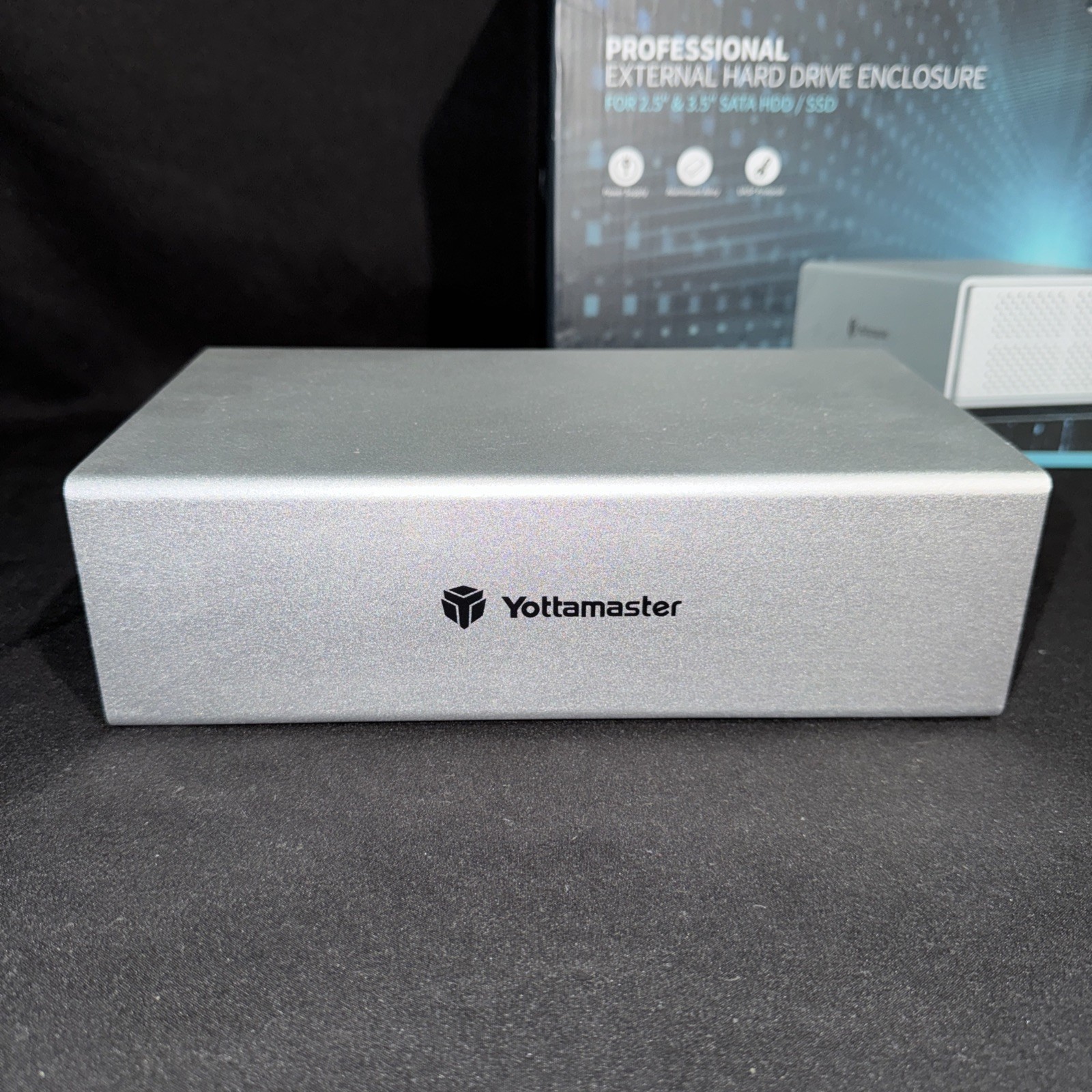 Yottamaster 2 Bay External Hard Drive Enclosure Aluminum, USB C, 3.5" HDD