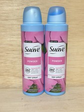 Lot 2-Suave Dry Spray Instantly Dry Powder Antiperspirant Deodorant 3.8 Oz Ea